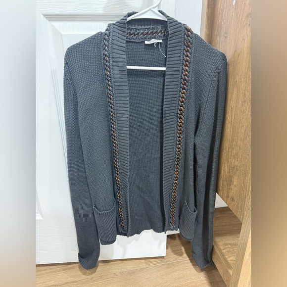 MaxMara Sweaters - MaxMara Women's Gray Open-Front Sweater Cardigan